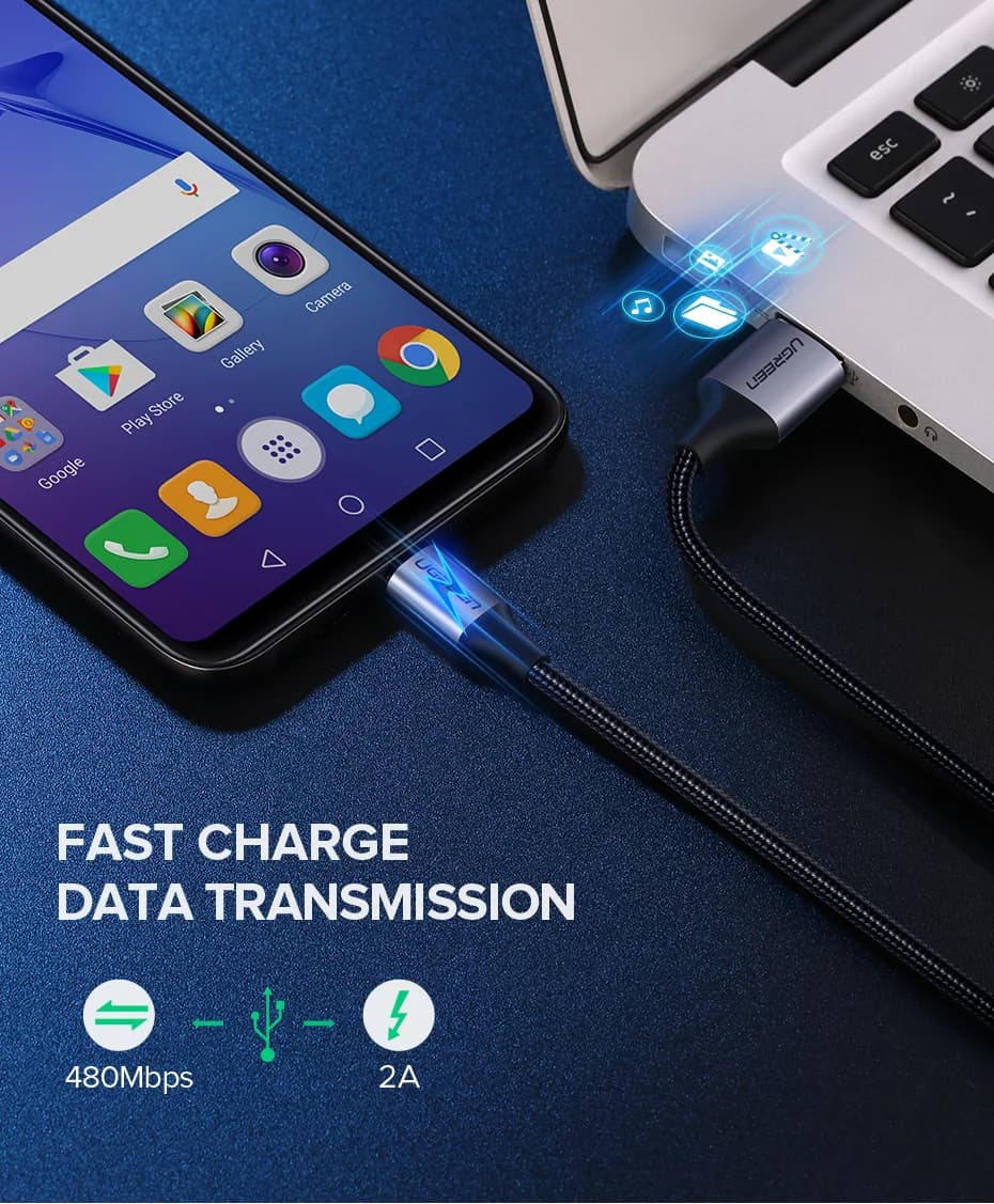 Cavo di ricarica rapida Micro USB intrecciato in nylon