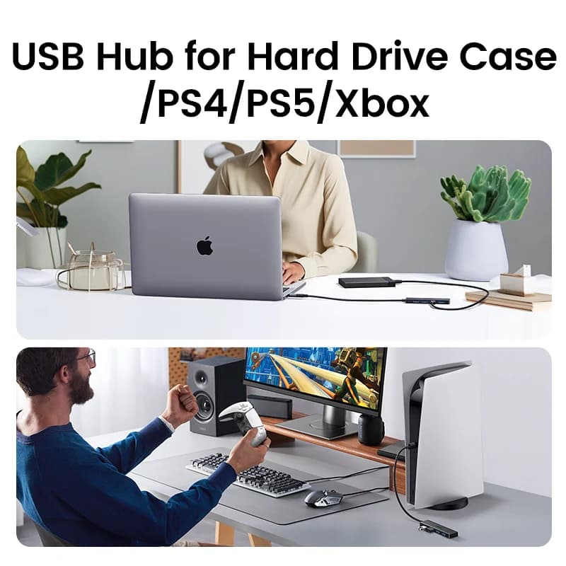 Hub USB 3.0 & USB-C a 4 porte