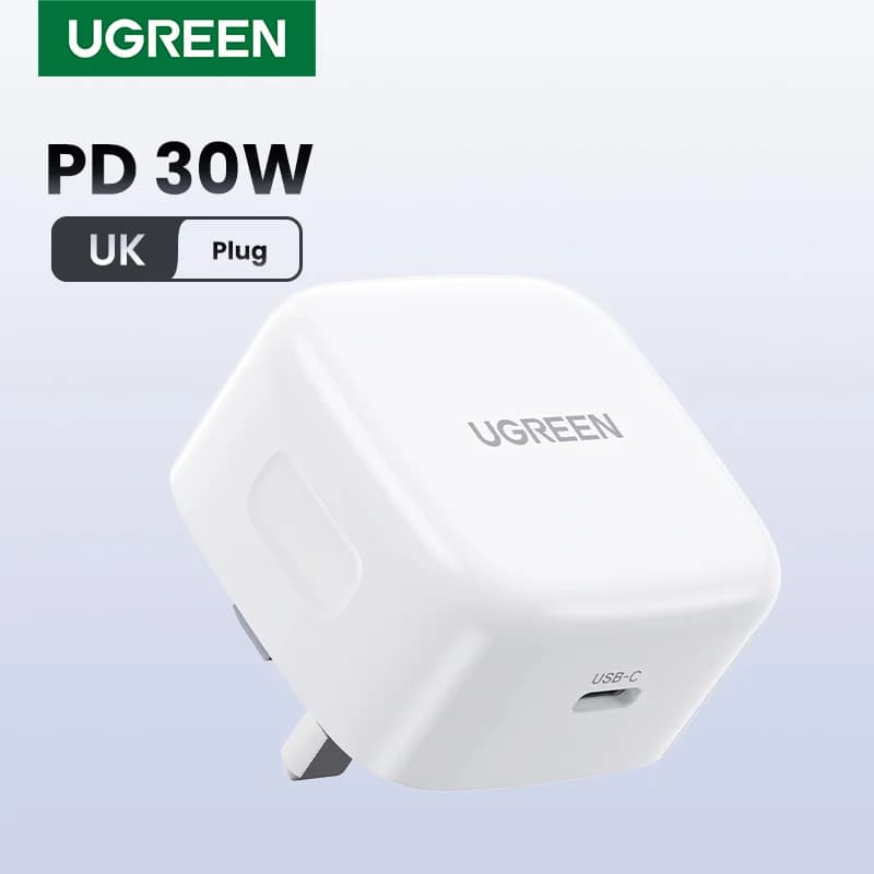 Caricabatterie rapido USB-C da 30W con presa UK
