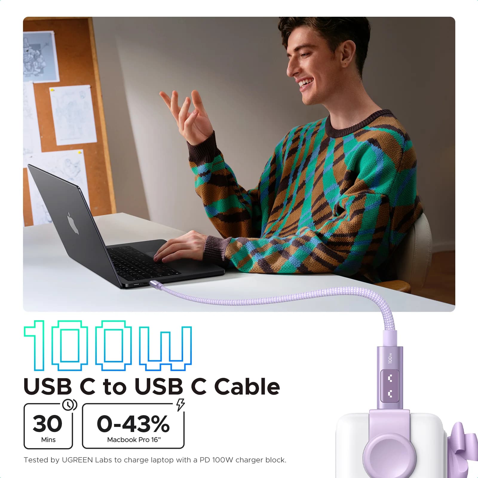 Cavo da USB-C a USB-C, PD 100W, Multicolore