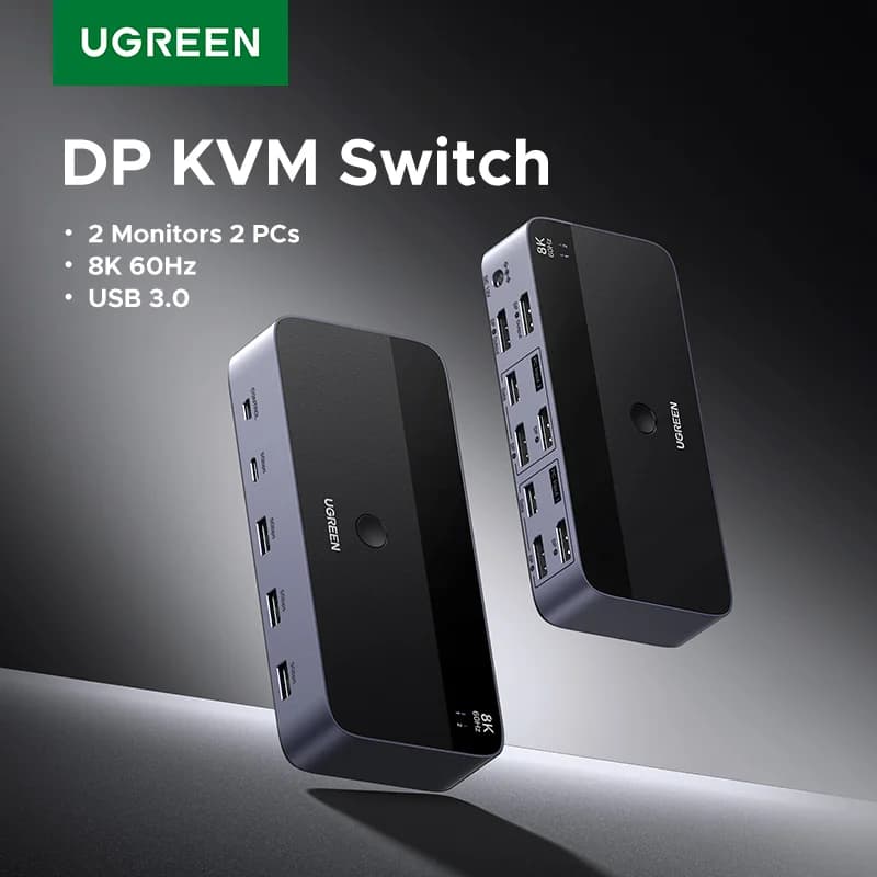 Switch KVM Dual Monitor, 8K/60Hz, USB 3.0