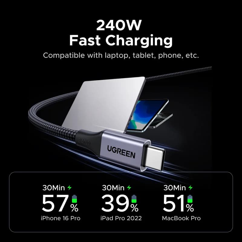 Cavo di ricarica intrecciato magnetico USB-C 240W