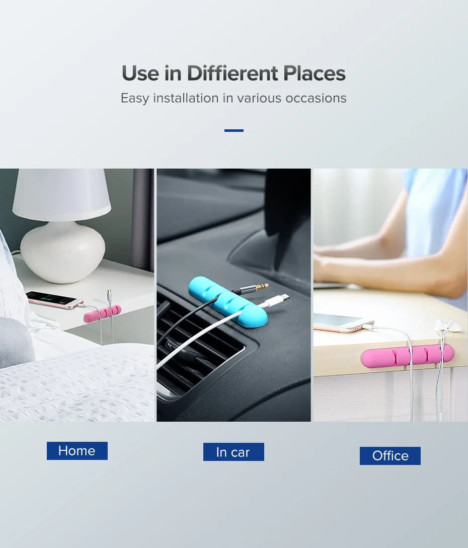 Clip Organizzacavi Silicone USB