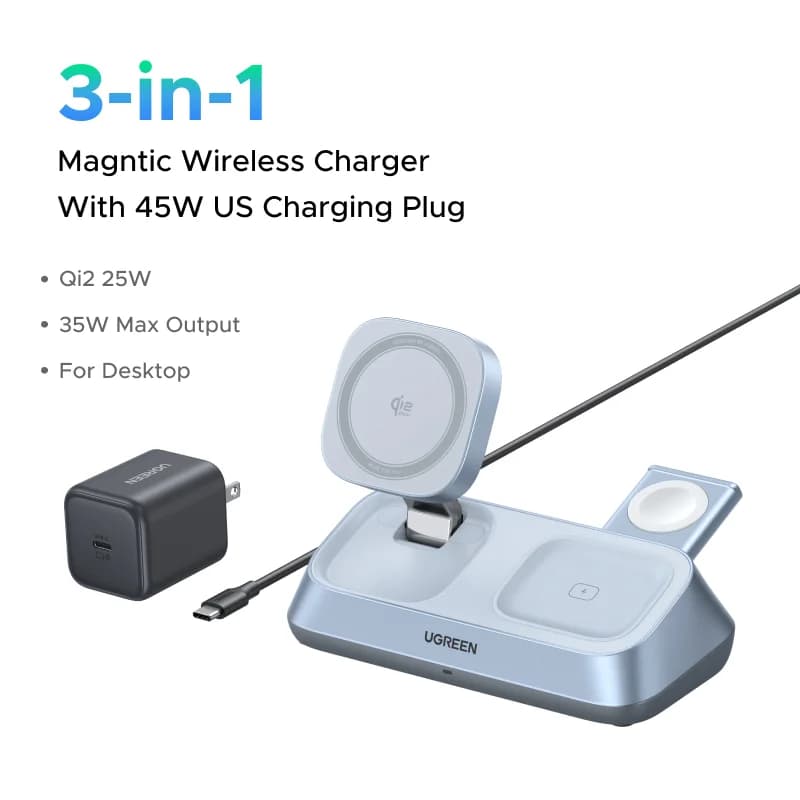 Stazione di ricarica wireless magnetica Qi2 3-in-1