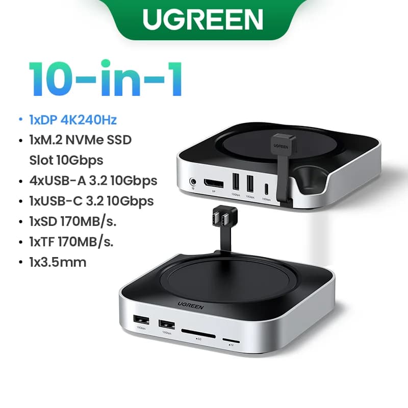 Docking Station per Mac Mini con Slot SSD M.2, DP 4K
