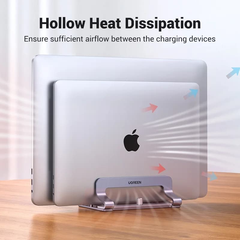 Supporto Verticale per Laptop in Alluminio, Design Pieghevole