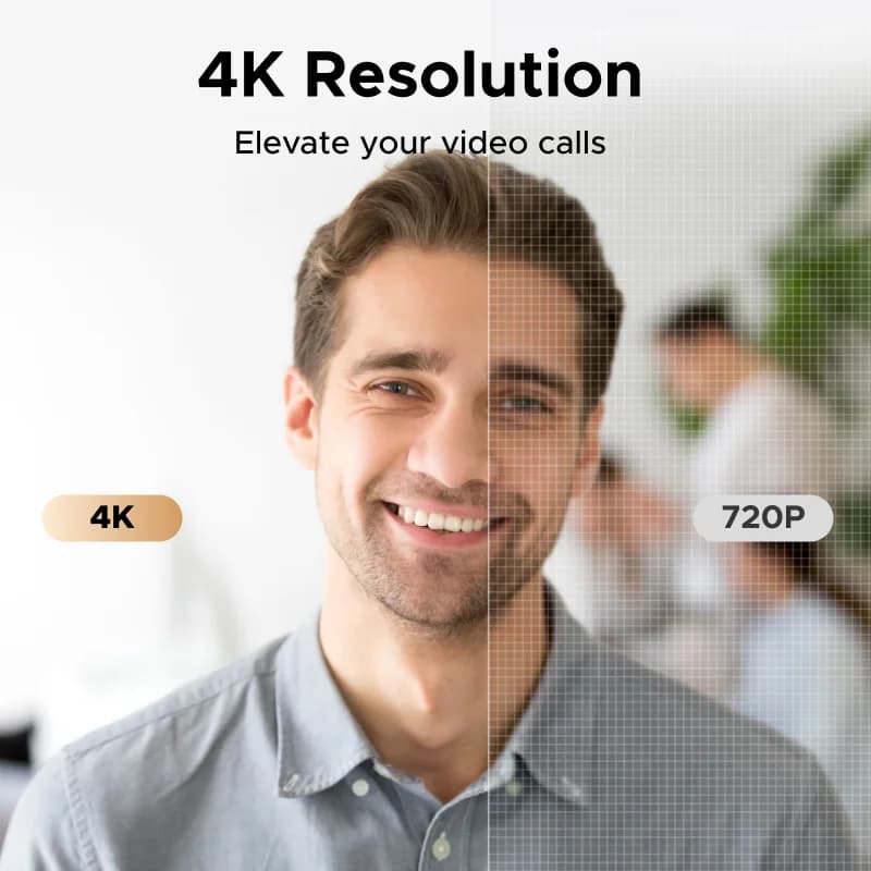 Webcam 4K, 8MP, Autofocus, Doppio Microfono