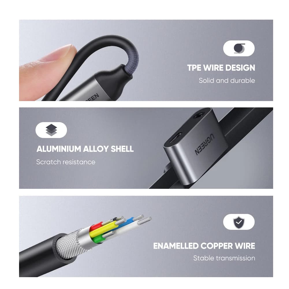 Cavo adattatore audio AUX da USB-C a 3.5mm