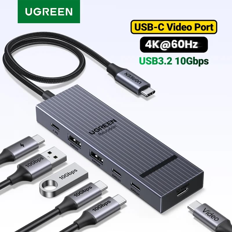 Hub USB-C con HDMI 4K, dati 10Gbps e PD 100W
