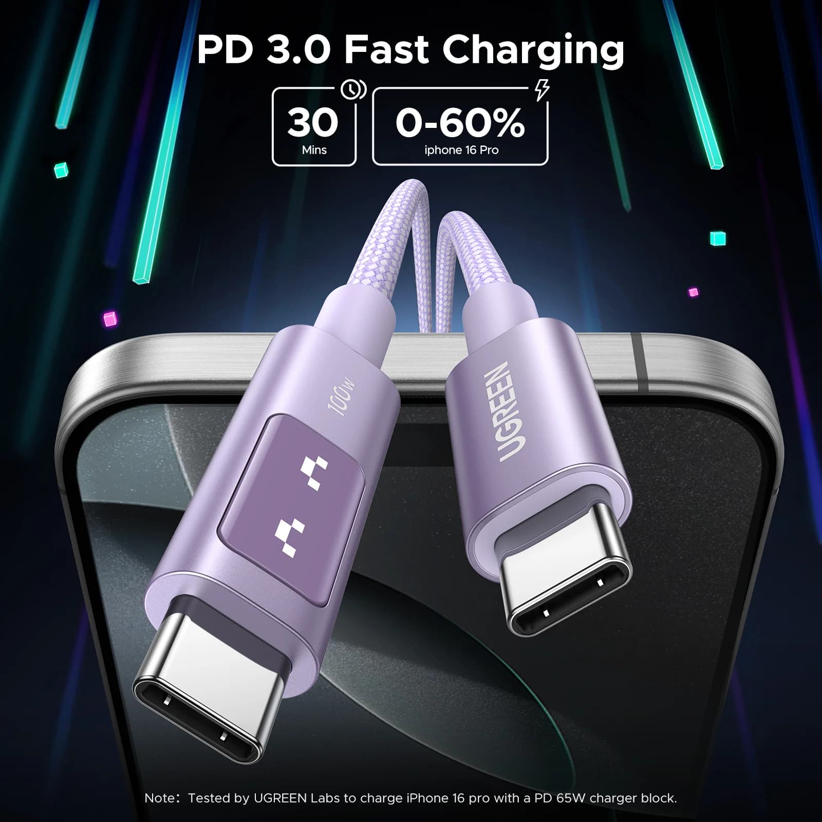 Cavo da USB-C a USB-C, PD 100W, Multicolore