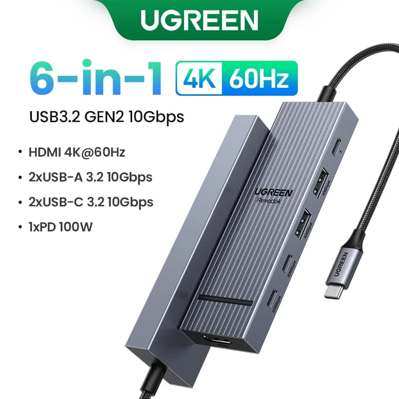 Hub USB-C con doppia HDMI e RJ45