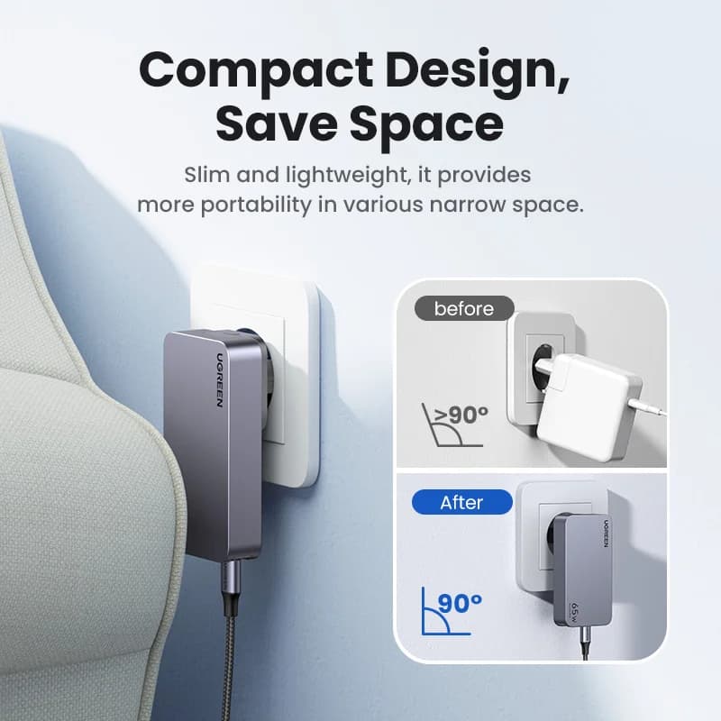 Caricatore USB-C GaN 65W con Quick Charge 4.0