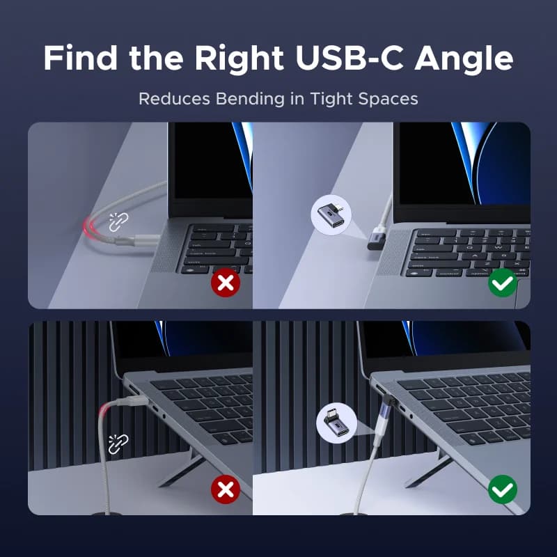 Adattatore Angolare USB-C a USB-C, Confezione da 2